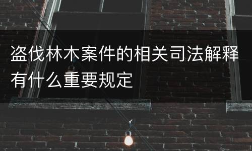 盗伐林木案件的相关司法解释有什么重要规定