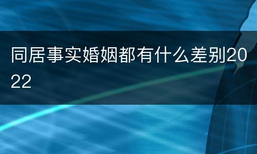 同居事实婚姻都有什么差别2022