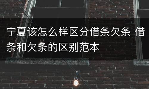 宁夏该怎么样区分借条欠条 借条和欠条的区别范本