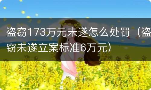 盗窃173万元未遂怎么处罚（盗窃未遂立案标准6万元）