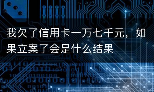 我欠了信用卡一万七千元，如果立案了会是什么结果