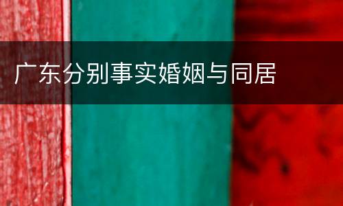 广东分别事实婚姻与同居