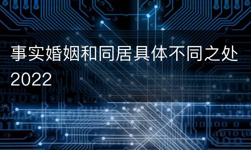 事实婚姻和同居具体不同之处2022