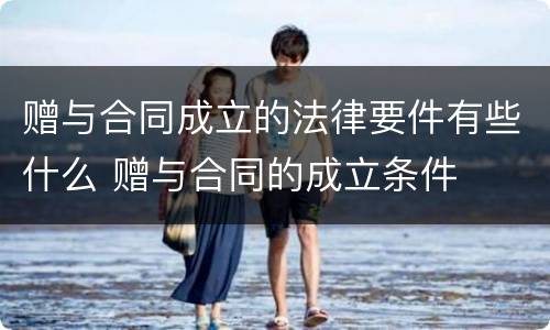赠与合同成立的法律要件有些什么 赠与合同的成立条件