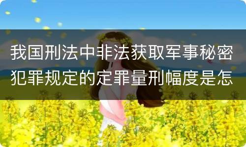 我国刑法中非法获取军事秘密犯罪规定的定罪量刑幅度是怎样的