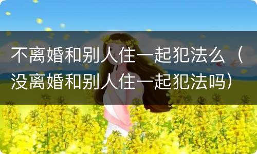 不离婚和别人住一起犯法么（没离婚和别人住一起犯法吗）
