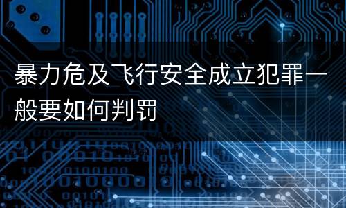 暴力危及飞行安全成立犯罪一般要如何判罚