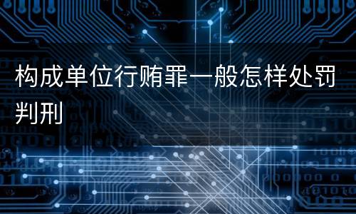 构成单位行贿罪一般怎样处罚判刑