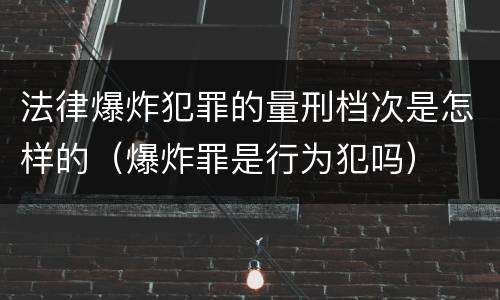 法律爆炸犯罪的量刑档次是怎样的（爆炸罪是行为犯吗）