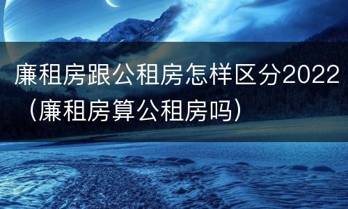 廉租房跟公租房怎样区分2022（廉租房算公租房吗）
