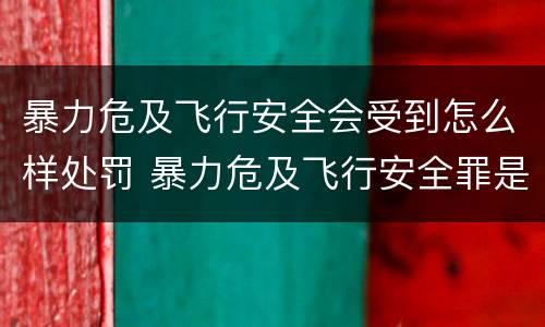 暴力危及飞行安全会受到怎么样处罚 暴力危及飞行安全罪是危险犯吗