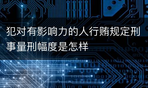 犯对有影响力的人行贿规定刑事量刑幅度是怎样