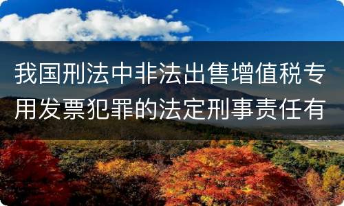 我国刑法中非法出售增值税专用发票犯罪的法定刑事责任有哪些