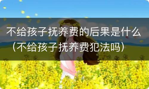 不给孩子抚养费的后果是什么（不给孩子抚养费犯法吗）