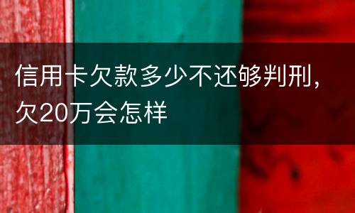 信用卡欠款多少不还够判刑，欠20万会怎样