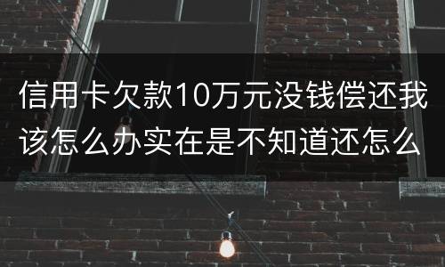 信用卡欠款10万元没钱偿还我该怎么办实在是不知道还怎么办了