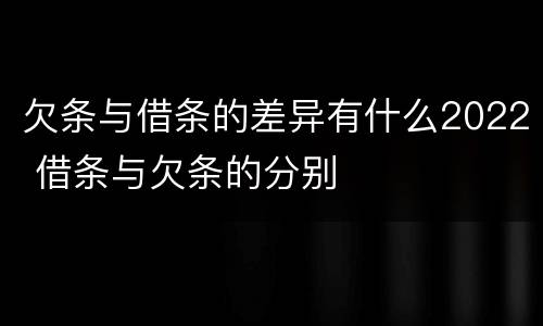 欠条与借条的差异有什么2022 借条与欠条的分别