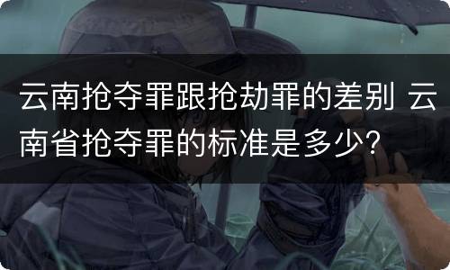 云南抢夺罪跟抢劫罪的差别 云南省抢夺罪的标准是多少?