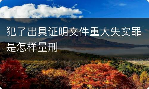 犯了出具证明文件重大失实罪是怎样量刑