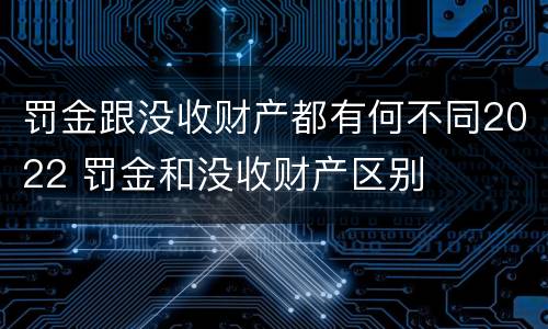 罚金跟没收财产都有何不同2022 罚金和没收财产区别