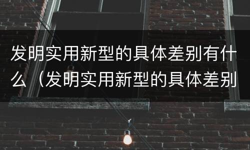 发明实用新型的具体差别有什么（发明实用新型的具体差别有什么作用）
