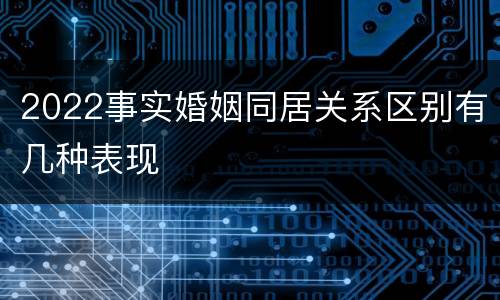 2022事实婚姻同居关系区别有几种表现