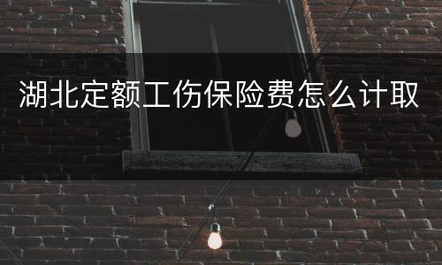 湖北定额工伤保险费怎么计取