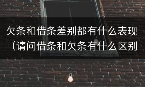 欠条和借条差别都有什么表现（请问借条和欠条有什么区别）