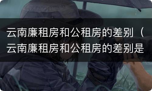 云南廉租房和公租房的差别（云南廉租房和公租房的差别是什么）