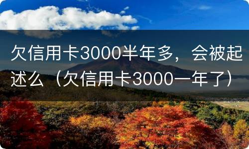欠信用卡3000半年多，会被起述么（欠信用卡3000一年了）
