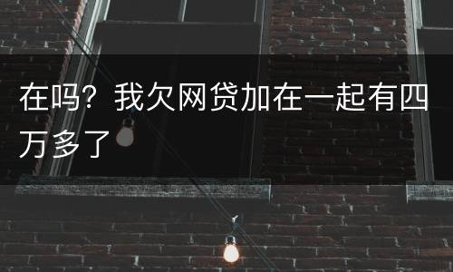 在吗？我欠网贷加在一起有四万多了