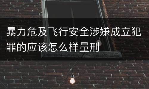 暴力危及飞行安全涉嫌成立犯罪的应该怎么样量刑