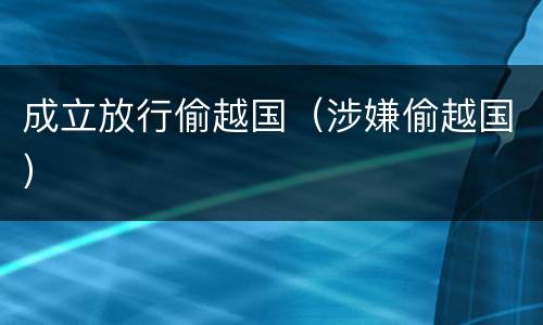 成立放行偷越国（涉嫌偷越国）