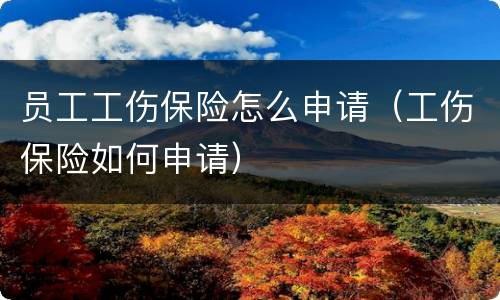 员工工伤保险怎么申请（工伤保险如何申请）
