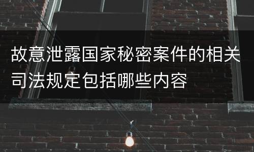 故意泄露国家秘密案件的相关司法规定包括哪些内容