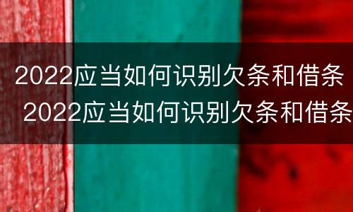2022应当如何识别欠条和借条 2022应当如何识别欠条和借条的法律