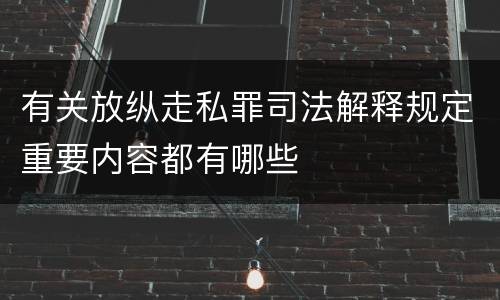 有关放纵走私罪司法解释规定重要内容都有哪些