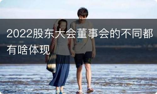 2022股东大会董事会的不同都有啥体现