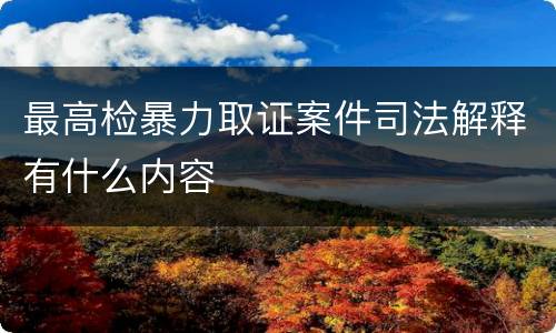 最高检暴力取证案件司法解释有什么内容