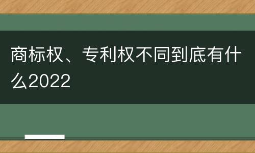 商标权、专利权不同到底有什么2022