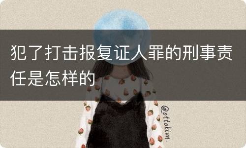 犯了打击报复证人罪的刑事责任是怎样的