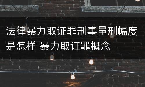 法律暴力取证罪刑事量刑幅度是怎样 暴力取证罪概念