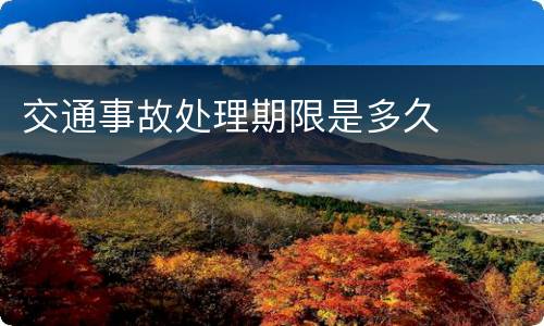 交通事故处理期限是多久