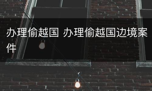 办理偷越国 办理偷越国边境案件