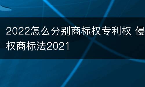 2022怎么分别商标权专利权 侵权商标法2021