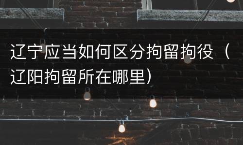 辽宁应当如何区分拘留拘役（辽阳拘留所在哪里）