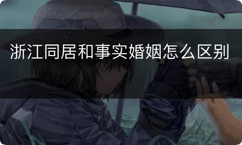 浙江同居和事实婚姻怎么区别