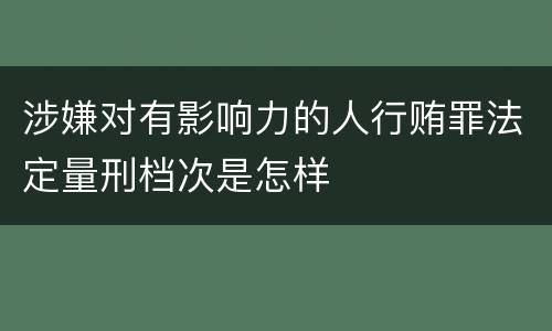 涉嫌对有影响力的人行贿罪法定量刑档次是怎样