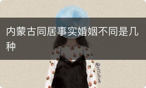 内蒙古同居事实婚姻不同是几种