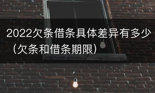 2022欠条借条具体差异有多少（欠条和借条期限）